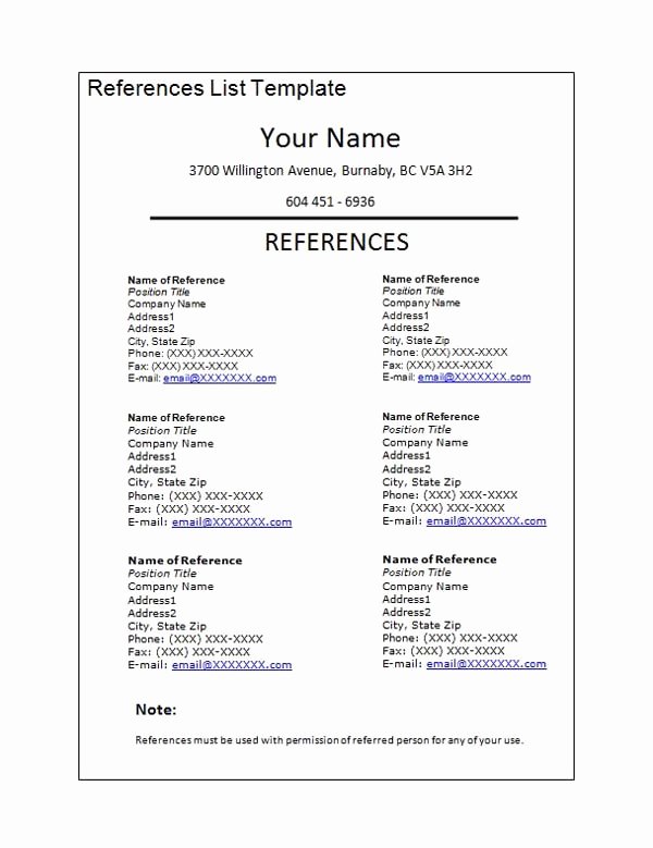 Reference List Template Word Beautiful List References Template