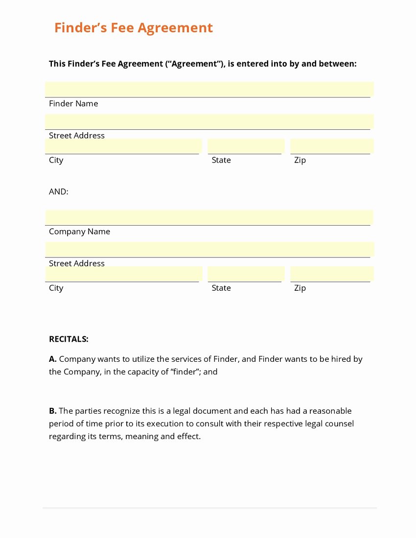 Referral Fee Agreement Template Luxury Business Referral Fee Agreement Special Business form
