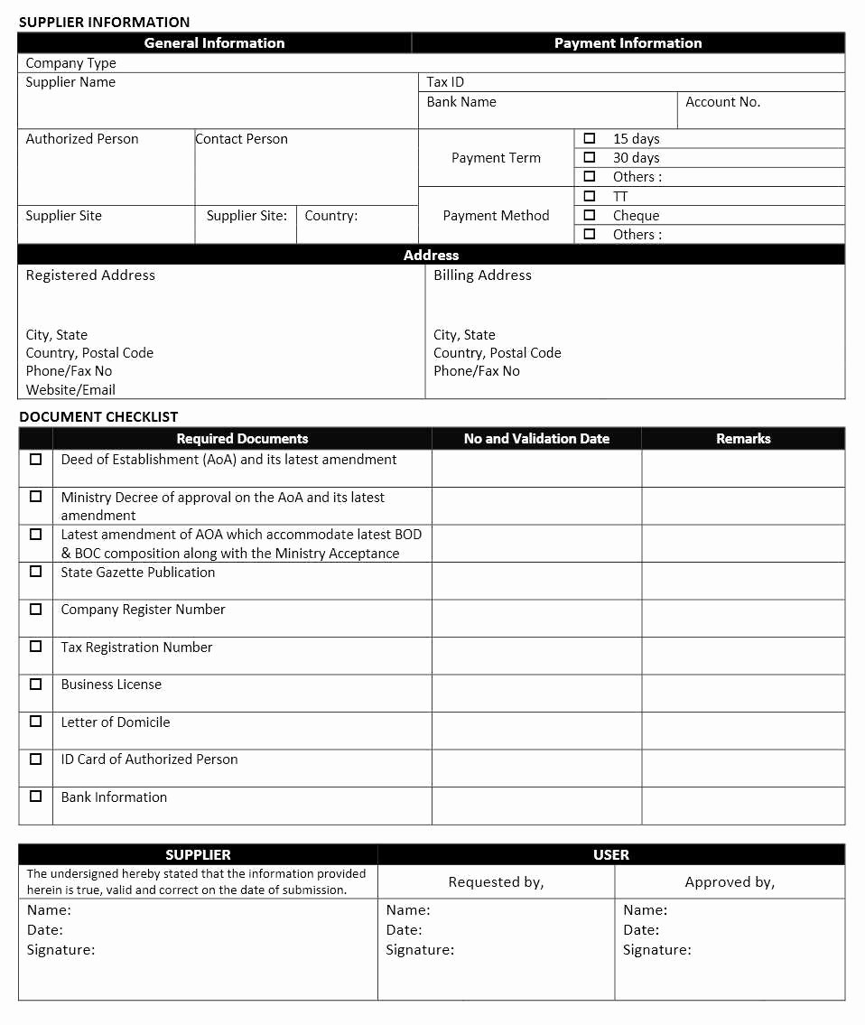 Registration forms Template Word Beautiful Vendor Registration form Template