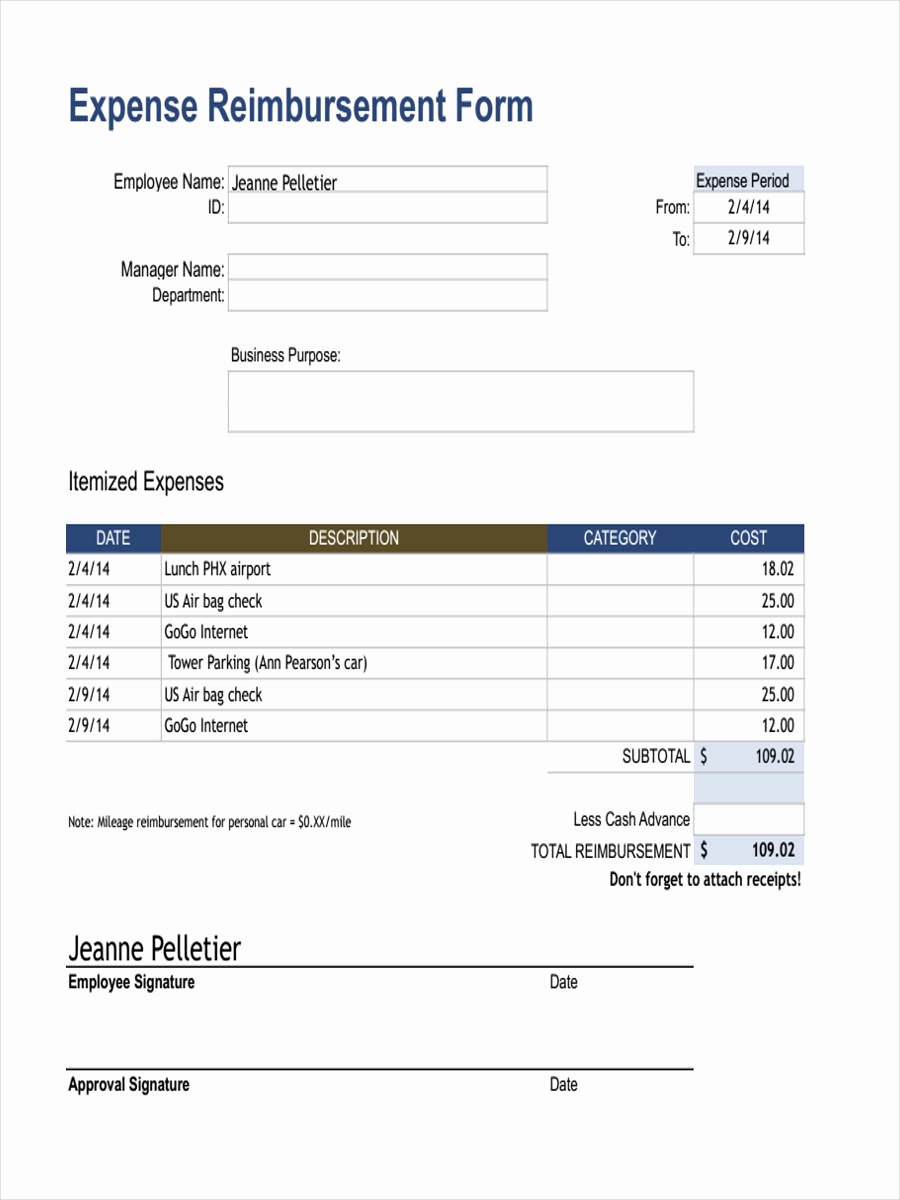 Reimbursement Request form Template Awesome 18 Expense Reimbursement forms In Pdf