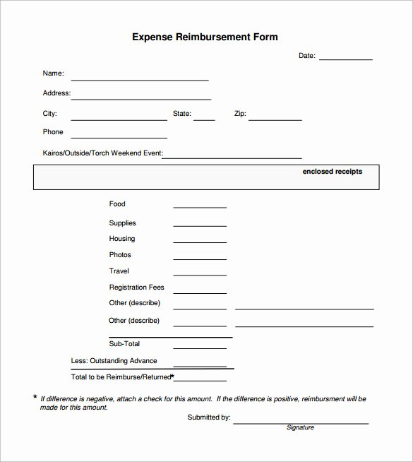 Reimbursement Request form Template Beautiful 9 Sample Expense Reimbursement forms
