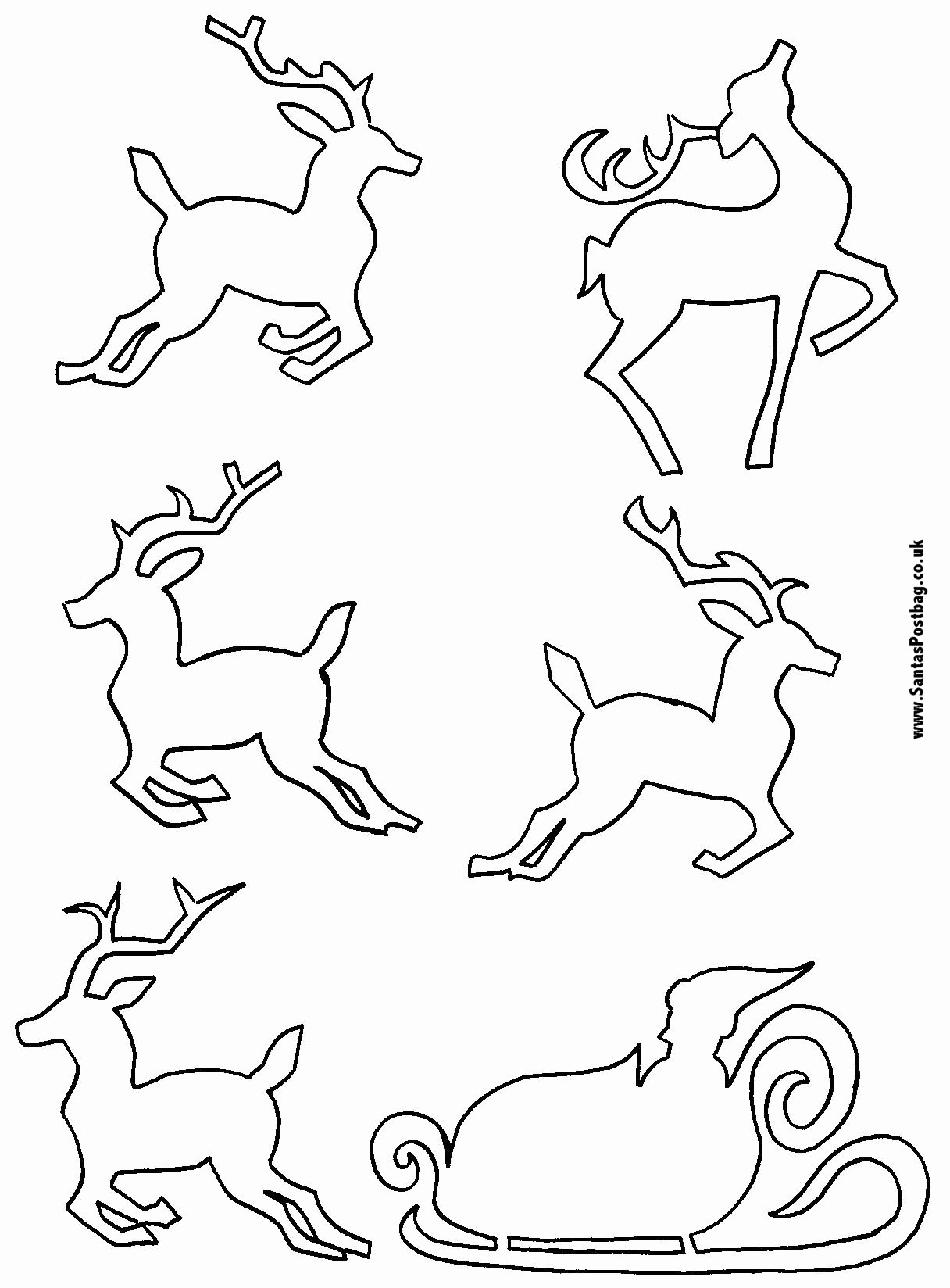 Reindeer Template Cut Out Unique Santa and Reindeer Coloring Pages Printable