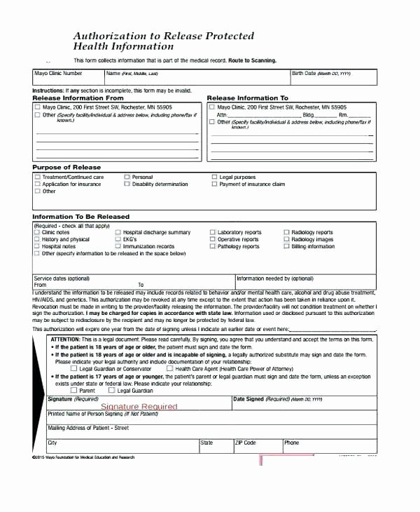 Release Of Information Template Beautiful Authorization to Release Personal Information Template