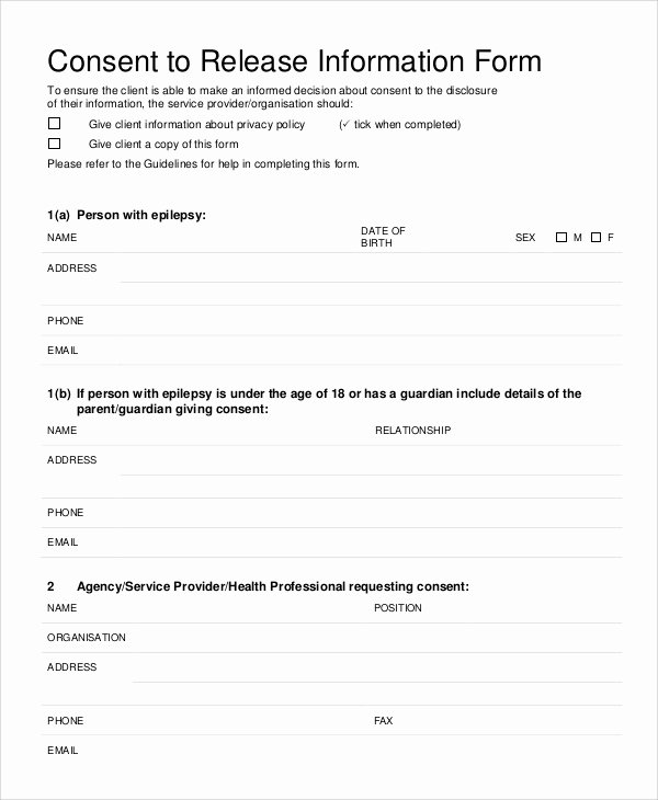 Release Of Information Template Best Of 9 Sample Informed Consent forms