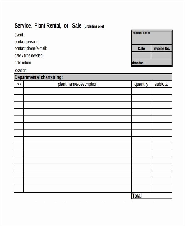 Rent Invoice Template Pdf Awesome Rental Invoice Template 6 Free Word Pdf Document