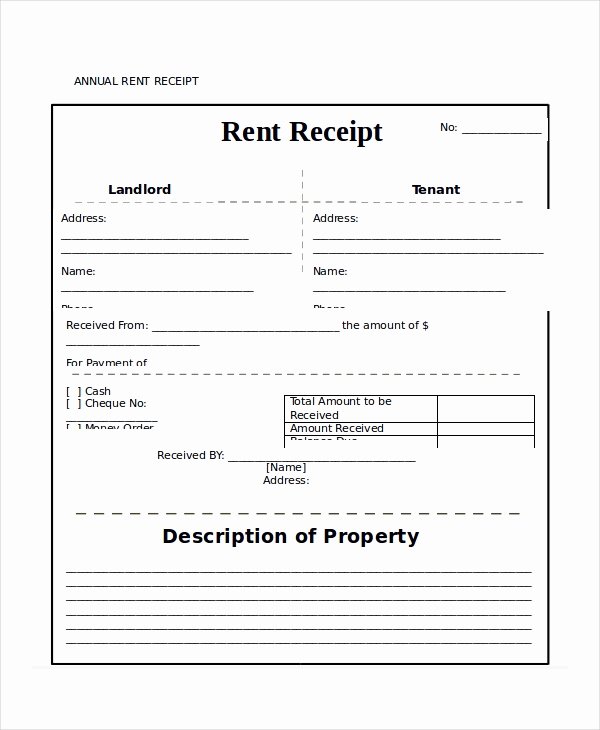Rent Invoice Template Pdf Lovely Rent Receipt Template 9 Free Word Pdf Documents