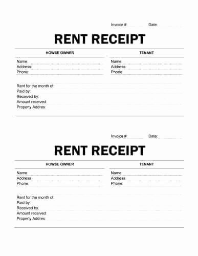 Rent Invoice Template Pdf Unique Free Rent Receipt Templates Download or Print