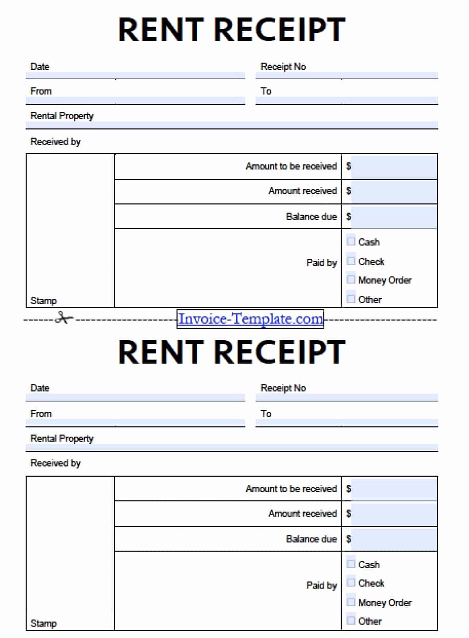 Rent Invoice Template Word Beautiful Free Monthly Rent to Landlord Receipt Template