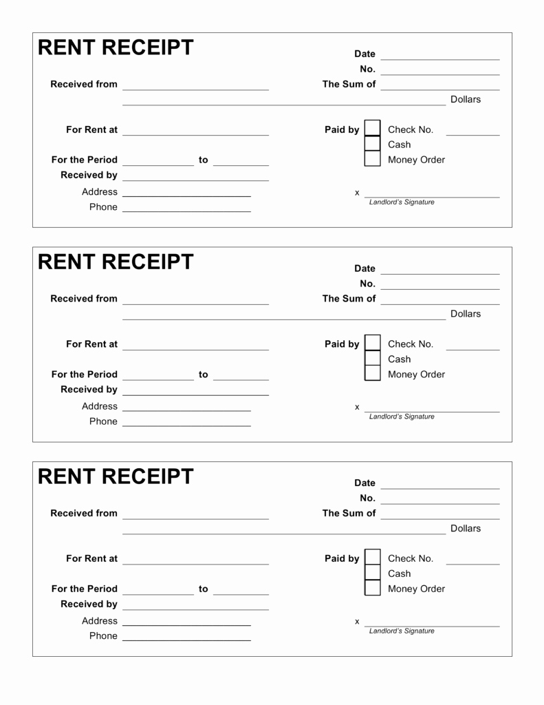 Rent Invoice Template Word New Landlord Rent Receipt Template
