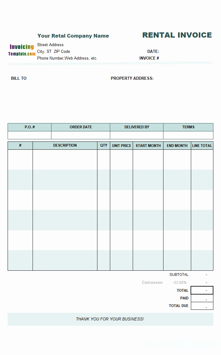Rent Invoice Template Word New Word Rent Invoice Template