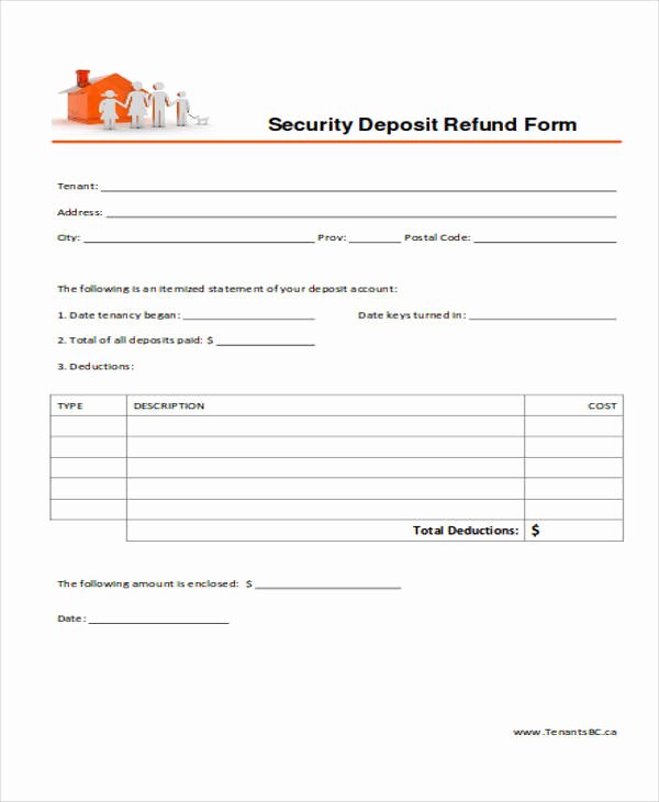 Rental Deposit Receipt Template Beautiful 39 Free Receipt forms