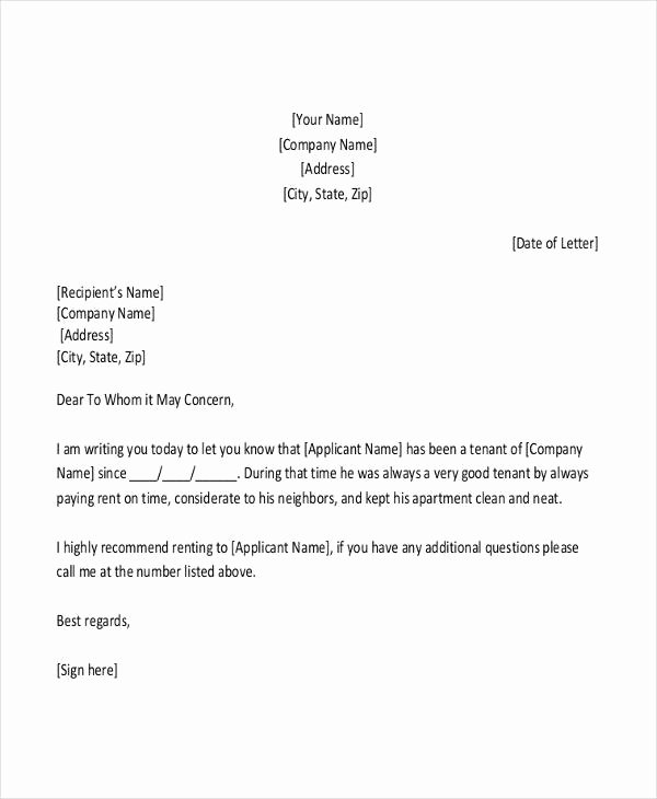 Rental Reference Letter Template Best Of 11 Rental Reference Letter Templates Word Pdf Apple