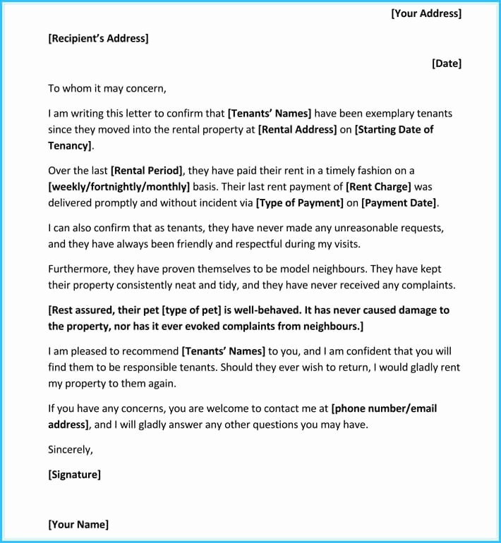 Rental Reference Letter Template Luxury Rental Reference Letter 9 Sample Letters formats and