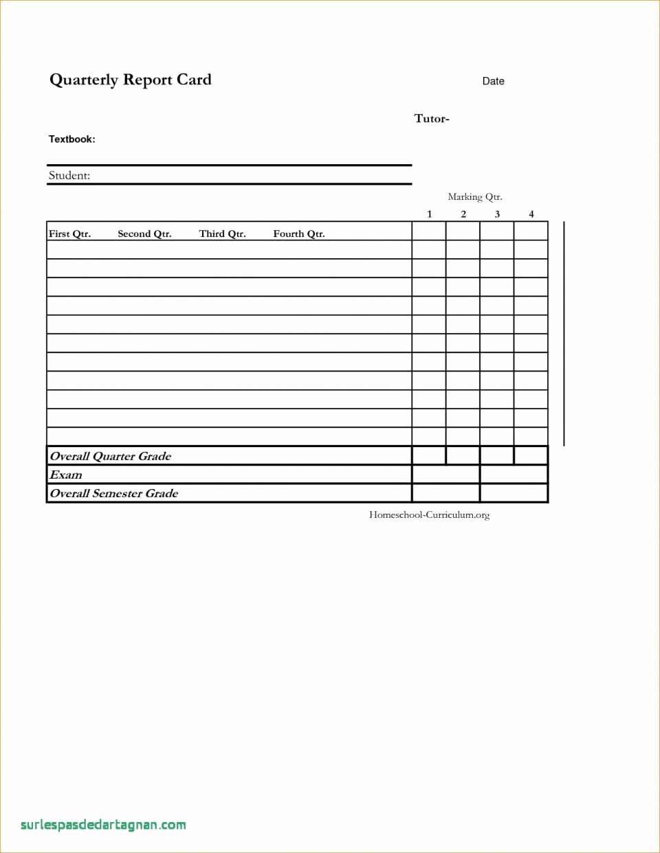 Report Card Template Excel Elegant Blank Report Card Template Activities Pinterest Homeschool