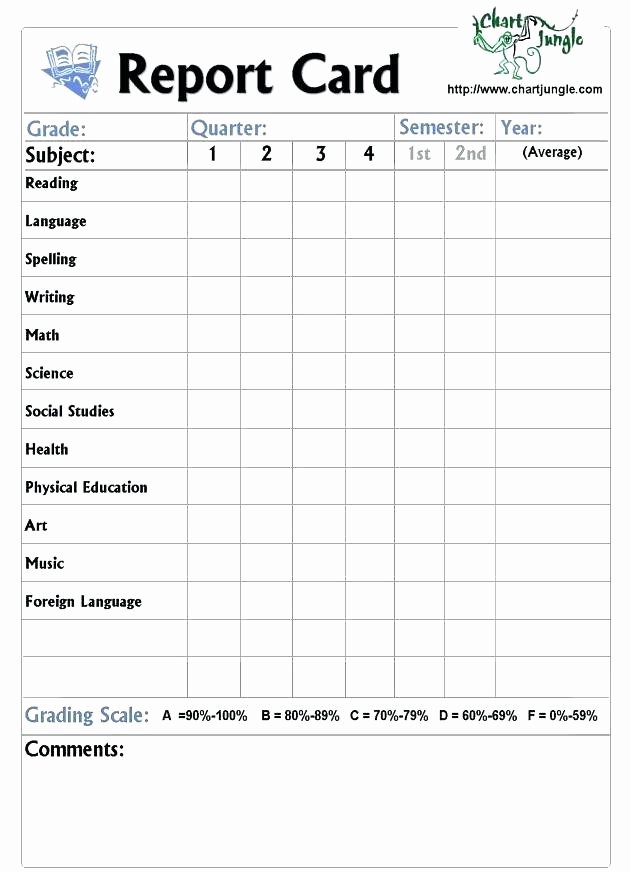 Report Card Template Excel New Dark Blue and White Modern Elementary School Report Card