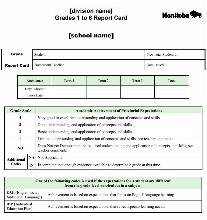 Report Card Template Pdf Inspirational Report Card Template 28 Free Word Excel Pdf Documents