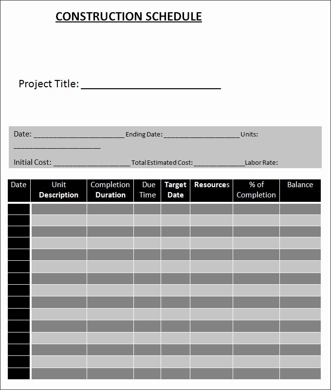 Residential Construction Schedule Template Beautiful Free Excel Residential Construction Schedule Template