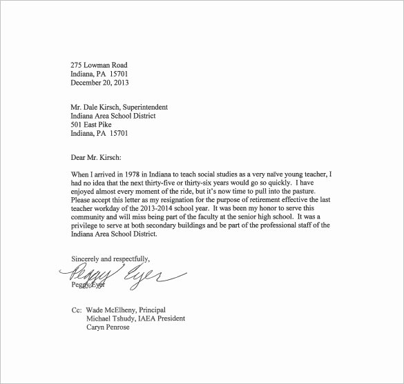 Resignation Letter Template Pdf Best Of 14 Teacher Resignation Letter Templates Pdf Doc
