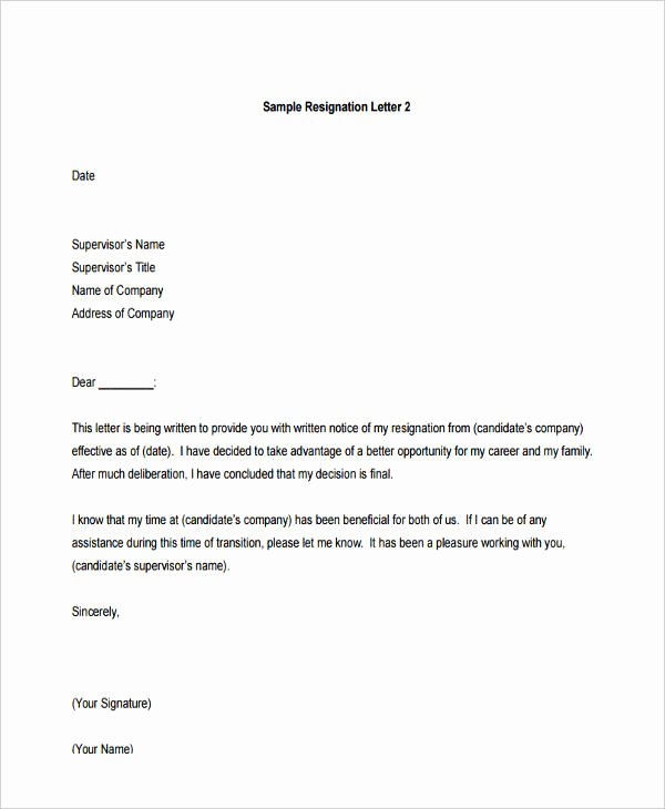 Resignation Letter Template Pdf Best Of 29 Resignation Letter Templates In Pdf