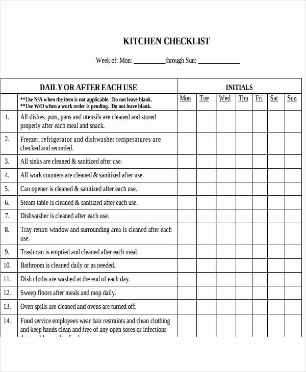 Restaurant Cleaning Checklist Template Best Of Restaurant Kitchen Cleaning Checklist Pdf 13 Restaurant