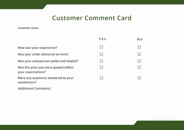Restaurant Comment Card Template Best Of How to Make A Restaurant Ment Card 5 Templates