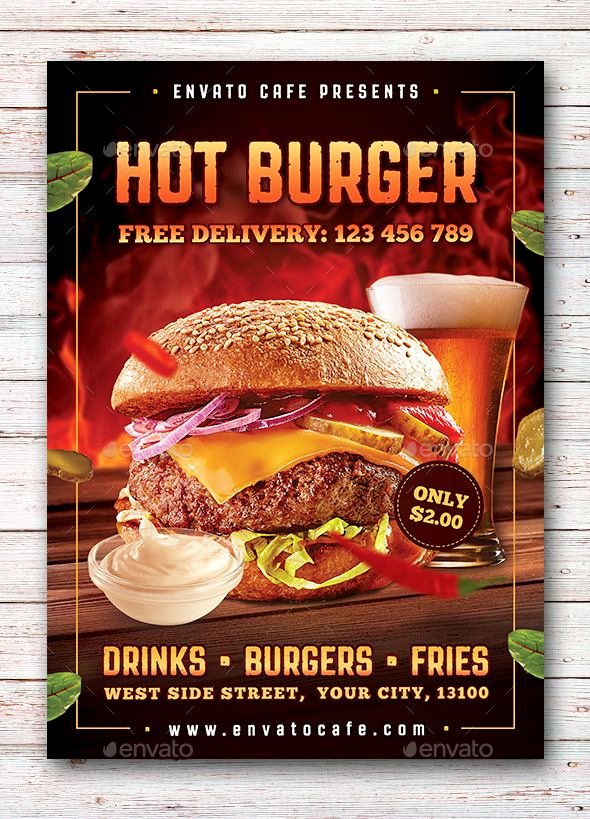 Restaurant Flyer Template Free Inspirational Burger Flyer Restaurant Flyers
