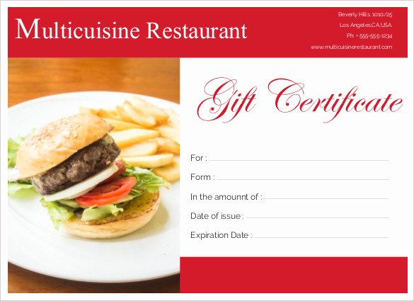 Restaurant Gift Certificate Template Lovely Printable Certificate Template 46 Adobe Illustrator