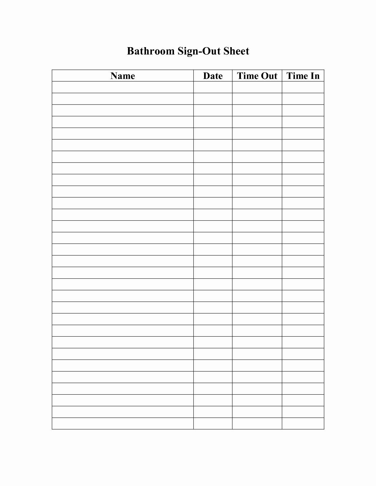 Restroom Cleaning Log Template Stcharleschill Template
