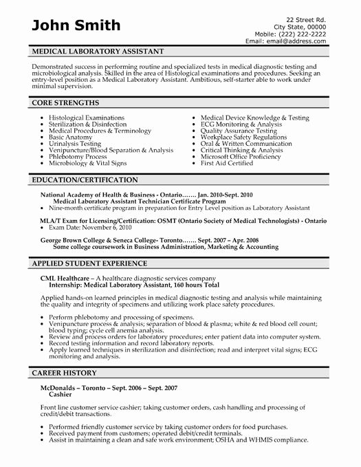 Resume Template Medical assistant Luxury Medical Resume Templates Free Downloads