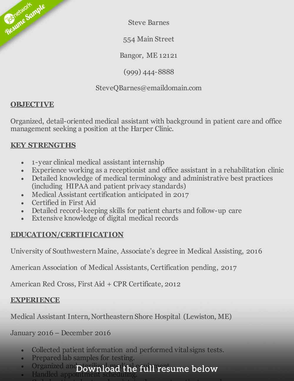 Resume Template Medical assistant Unique How to Write A Medical assistant Resume with Examples