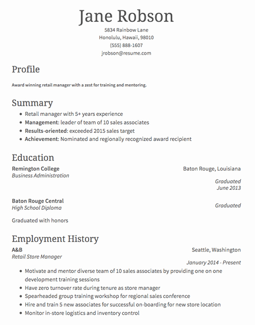 Retail Manager Resume Template Elegant How to Write A Retail Resume Classic format &amp; Examples