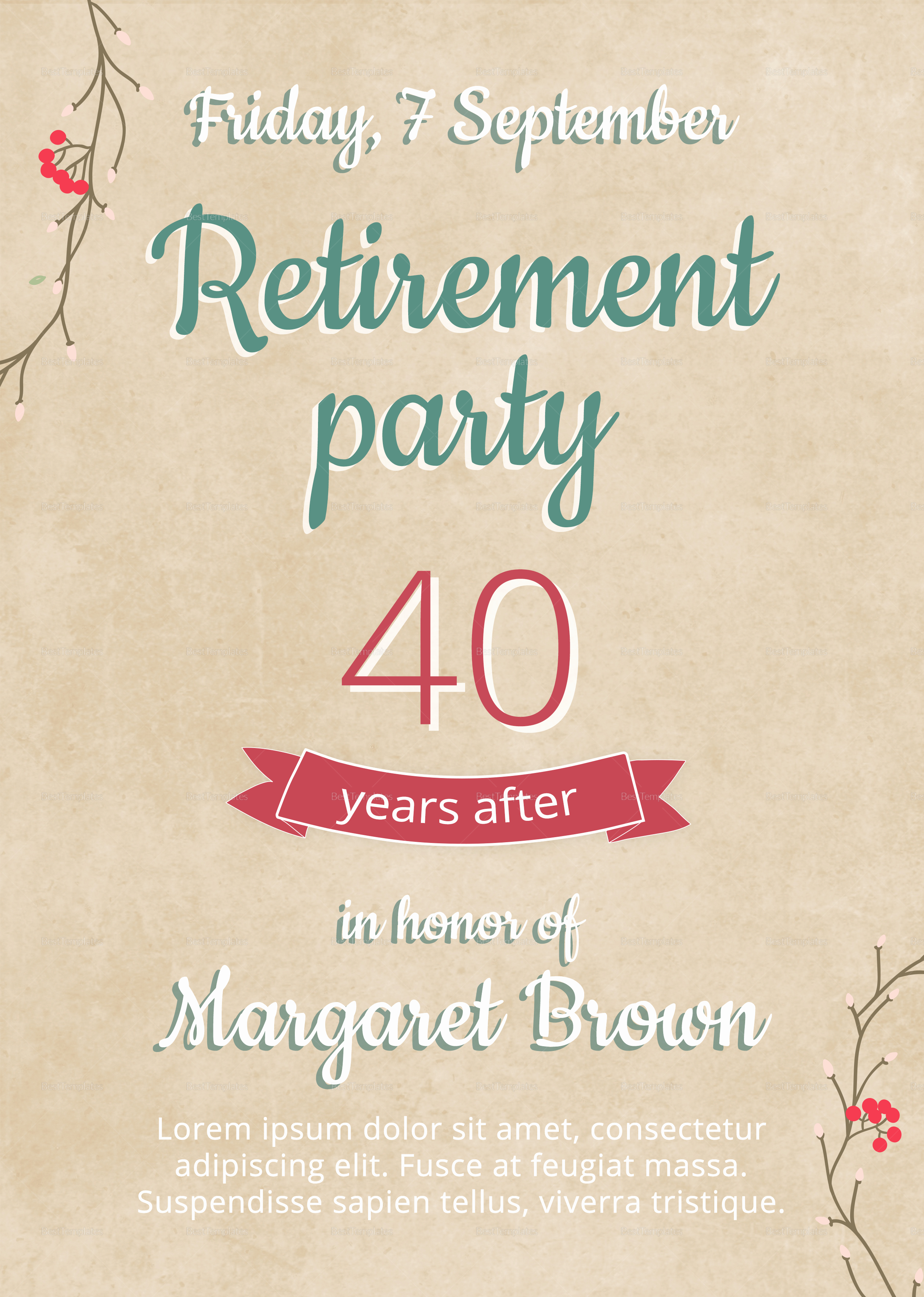 Retirement Flyer Free Template Best Of Retirement Party Flyer Design Template In Psd Word
