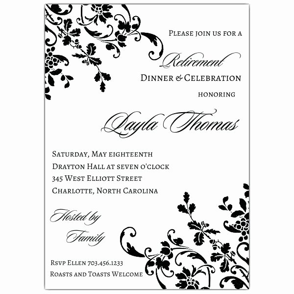 Retirement Invitations Template Free Luxury Floral Stripe Retirement Invitations