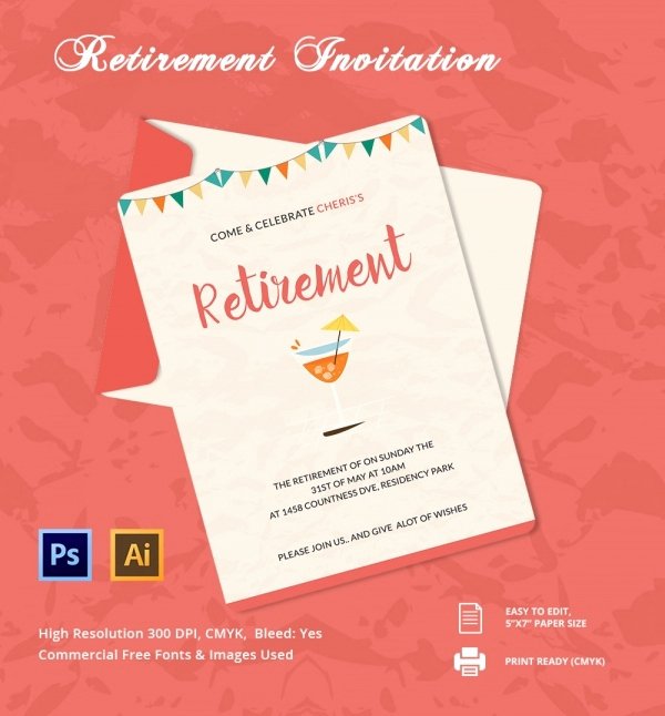 Retirement Party Invitation Template Lovely 33 Party Invitation Templates Free Psd Vector Eps Ai