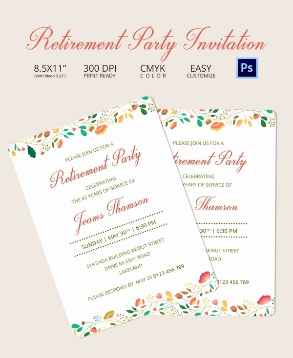 Retirement Party Template Free Lovely Retirement Party Invitation Template 36 Free Psd format