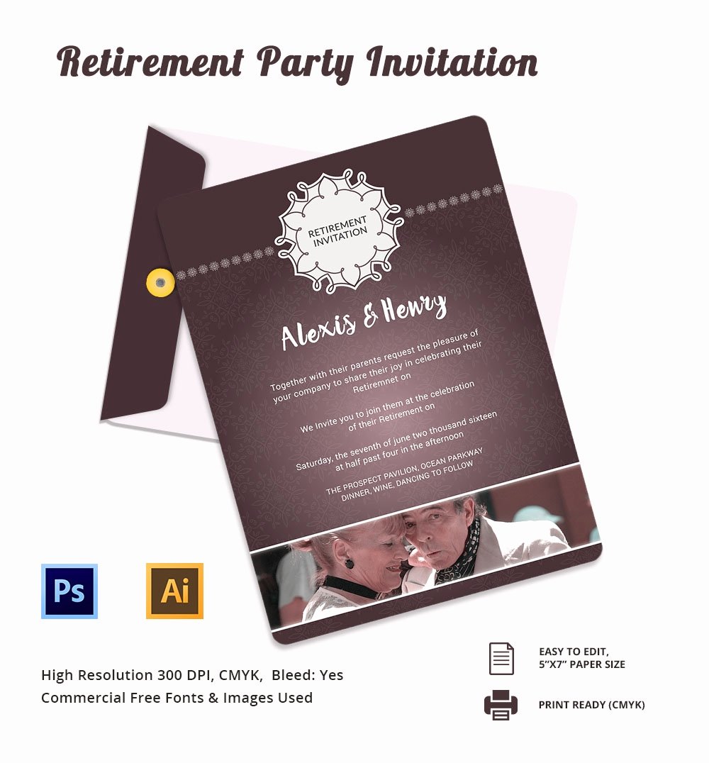 Retirement Party Template Free Luxury Retirement Party Invitation Template – 36 Free Psd format