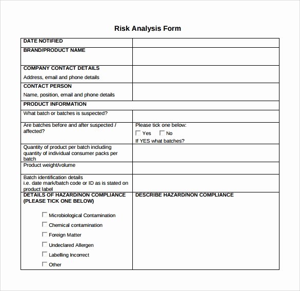 Risk Analysis Template Excel Luxury Risk Analysis Template 11 Download Free Documents In