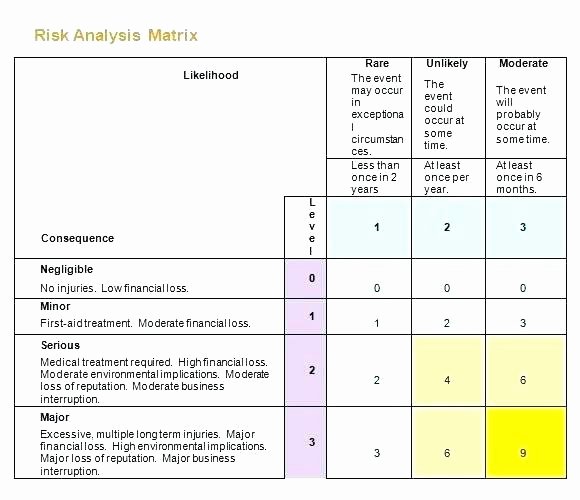 Risk Analysis Template Excel New Risk assessment Template Project Management Plan Excel