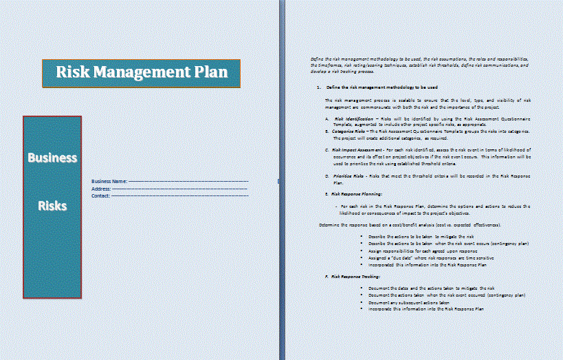 Risk Management Plan Template Luxury Risk Management Plan Template