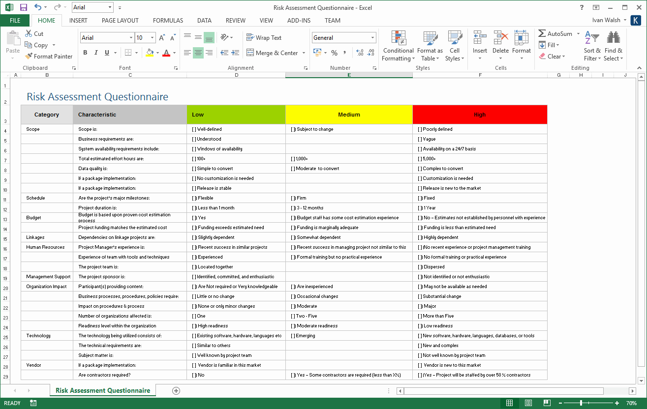 Risk Management Template Excel Elegant Risk Management Plan Template – 24 Pg Ms Word &amp; Free Excel