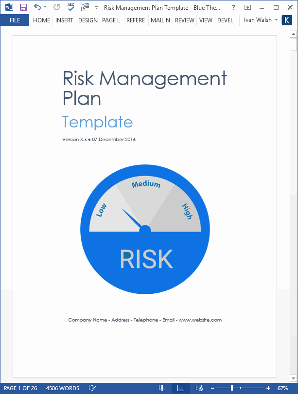 Risk Mitigation Plan Template Fresh Risk Management Plan Template – 24 Pg Ms Word &amp; Free Excel