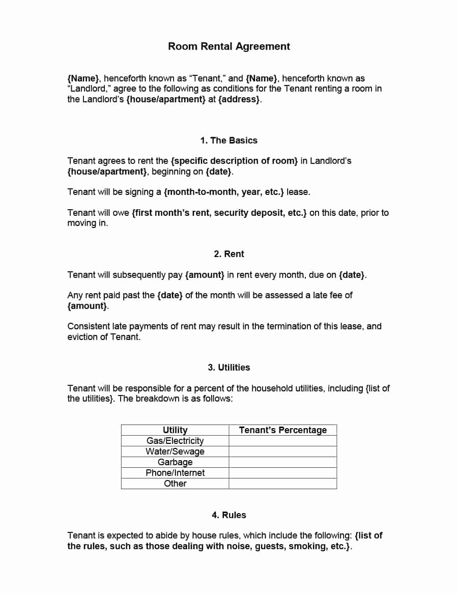 Roommate Rental Agreement Template Awesome 39 Simple Room Rental Agreement Templates Template Archive