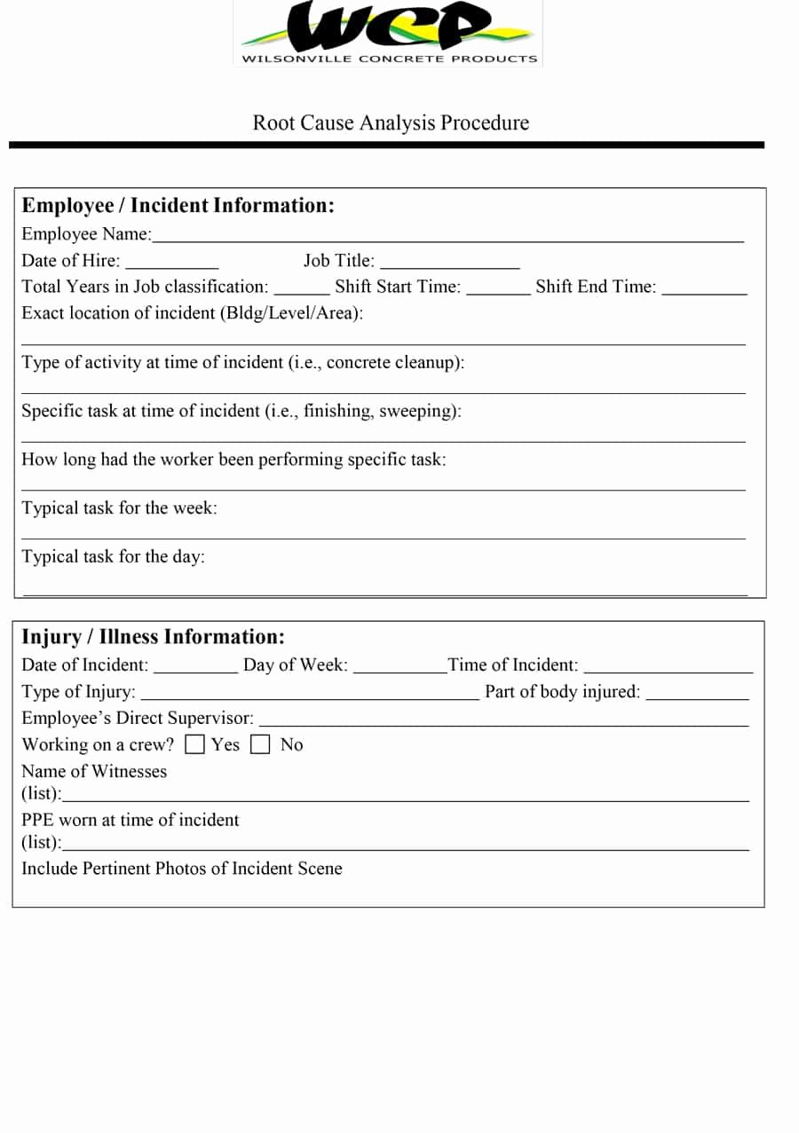 Root Cause Analysis Template New 40 Effective Root Cause Analysis Templates forms &amp; Examples