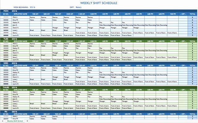 Rotating Shift Schedule Template Awesome 8 Hour Shift Schedule Template