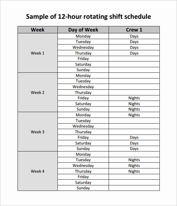 Rotating Shift Schedule Template Elegant 17 Rotating Rotation Shift Schedule Templates Doc