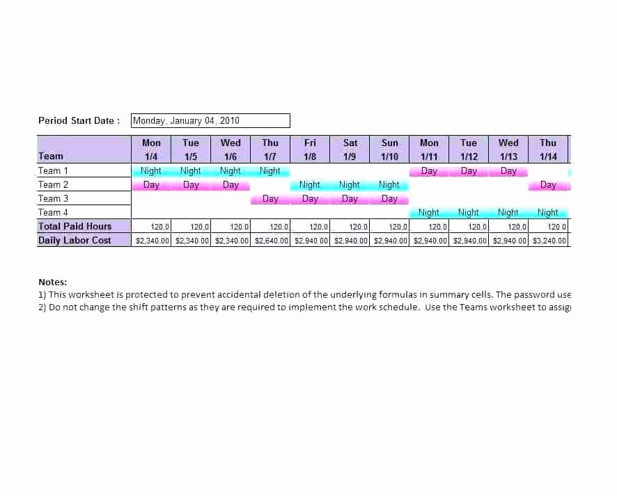 Rotating Shift Schedule Template Lovely Download Person Week Work Shift Schedule Template Sample
