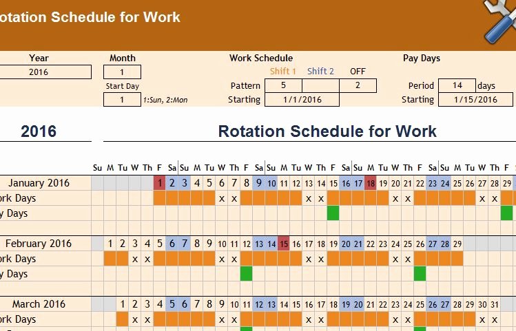 Rotating Shift Schedule Template Lovely Rotation Schedule Template