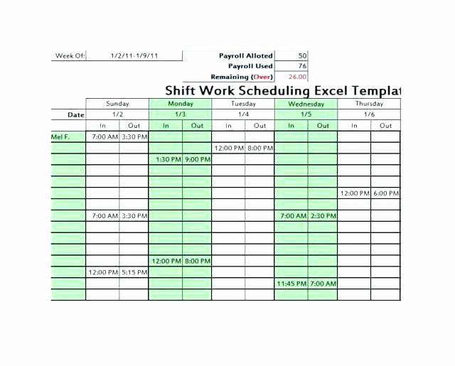 Rotating Weekend Schedule Template Best Of Hour Shift Schedule Template Free 12 Rotating Work