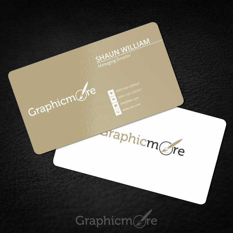 Rounded Business Card Template Fresh Rounded Corner Gold Business Card Template &amp; Mockup Free Psd