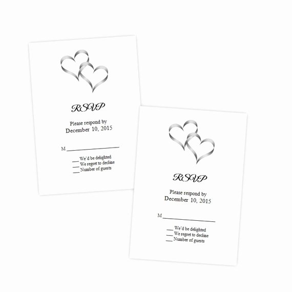 Rsvp Card Template Free Beautiful Wedding Rsvp Card Template Two Intertwined Hearts Diy